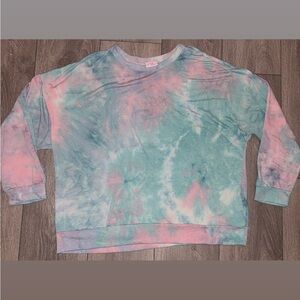 Pulse Boutique Women’s Long Sleeved Tye Dye Cotton Candy Shirt Size Large EUC